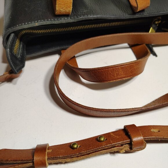 Madewell Genuine Leather Zip-Top Transport Carryall Crossbody Bag Medium Black - Picture 6 of 11